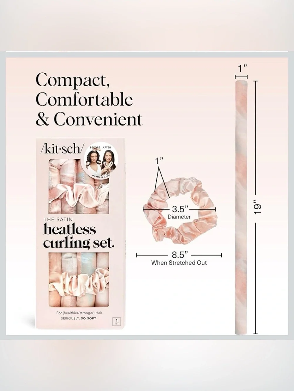 Kitsch Satin Heatless Curling Set - Sunset Tie Dye